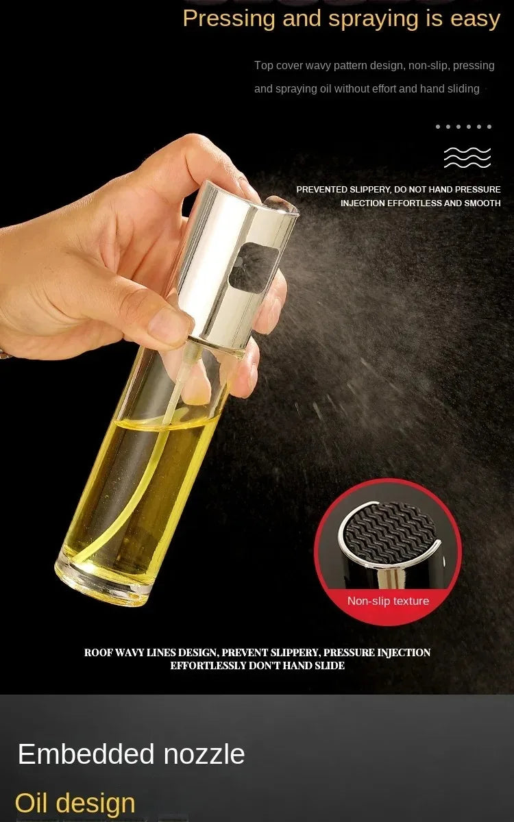 1-4Pcs Vinegar Oil Cruet Oiler Press-type Oil Bottle Things for Kitchens Leakproof and Heat-resistant Glass Spray Sprayer Tools