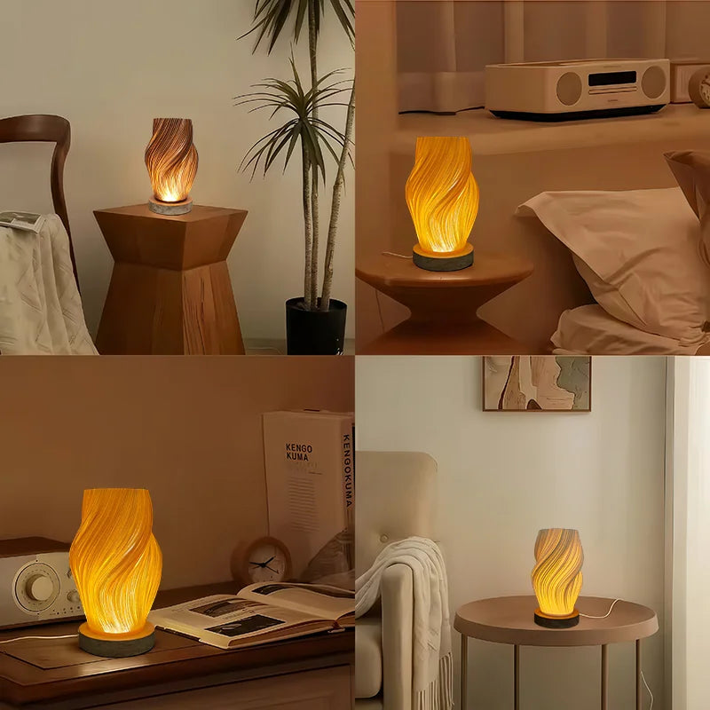 Minimal Cream Table Lamp with Adjustable Warm Lighting