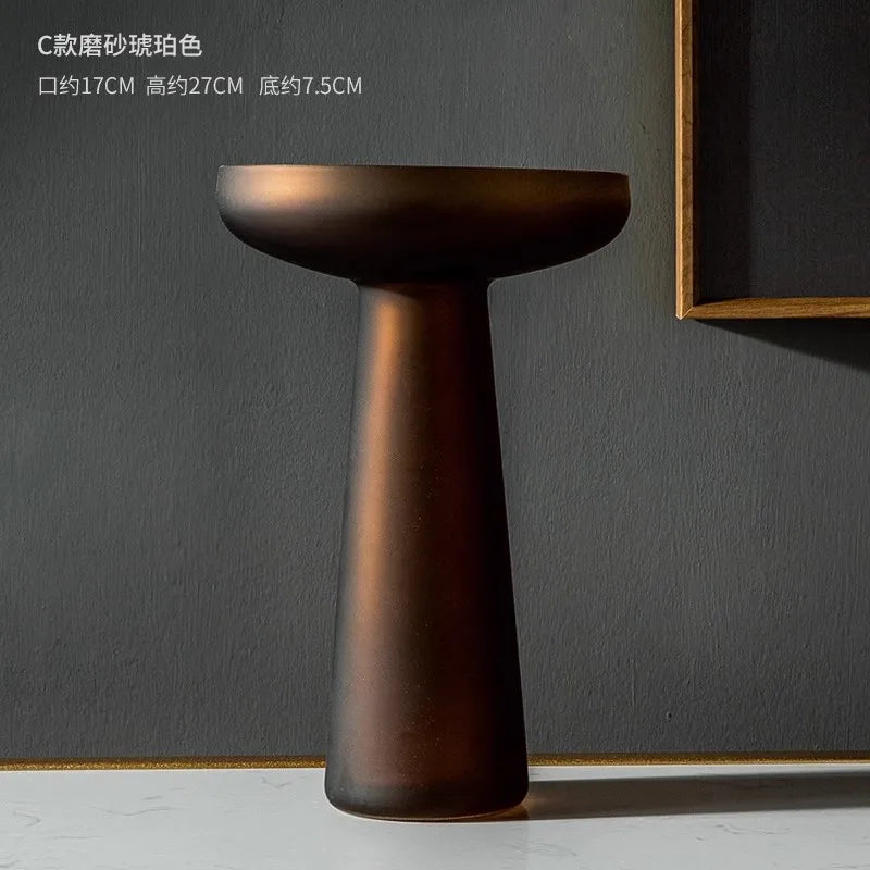 Frosted Glass Vase for Modern Living Room Decor
