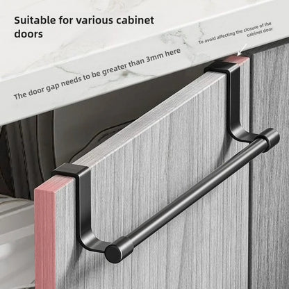 No-Drill Over Cabinet Towel Rack – Stainless Steel Kitchen Organizer