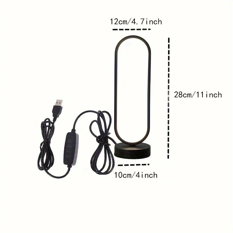 Minimal Round Table Lamp with Adjustable Ambient Light