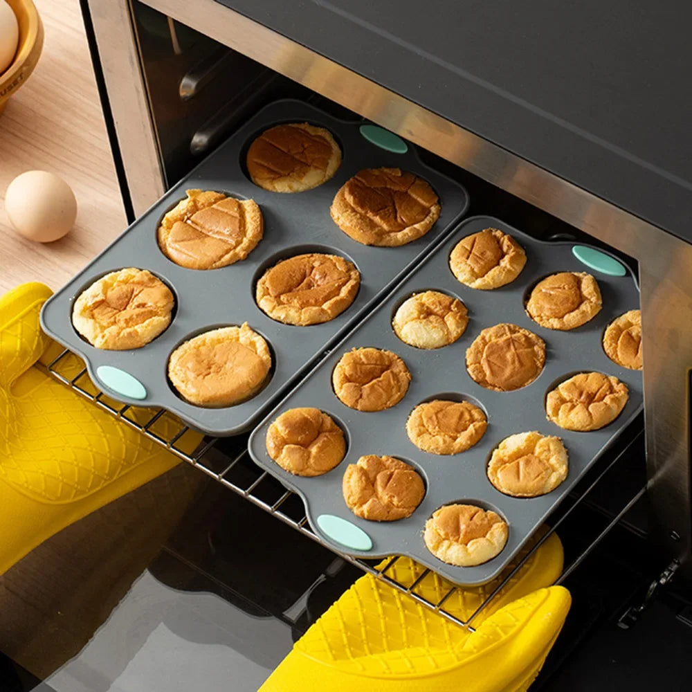 Silicone Cake Mold Pan 6/12 Cup Baking Tray Non-Stick Muffin Mould Cupcake Baking for Cakes Biscuit DIY Cake Kitchen Accessories
