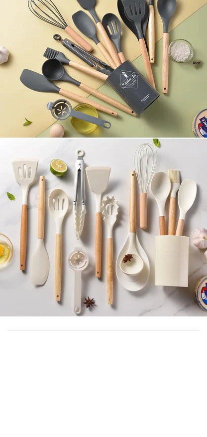 12-Piece Silicone Kitchen Utensils Set – Non-Stick Cookware Tools