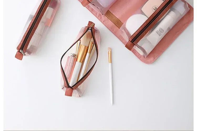 Makeup Organizer Female Toiletry Kit Bag Make Up Case Storage Pouch Luxury Lady Box, Cosmetic Bag, Organizer Bag for Travel Zip