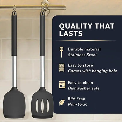 1/2Pcs Silicone Spatula Set Heat Resistant Nonstick Steak Spatula Kitchen Cooking Utensils Cookware Cooking Tool Set Spatula Kit