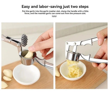 Heavy-Duty Garlic Press – Anti-Skid Manual Garlic Crusher