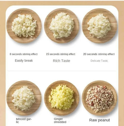 4In1 Electric Vegetable Cutter Set Handheld Wireless Electric Garlic Masher Food Chopper Meat Grinder Machine Food Peel Slice