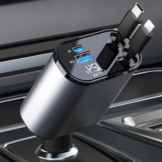 4 In 1 Retractable Car Charger image 0