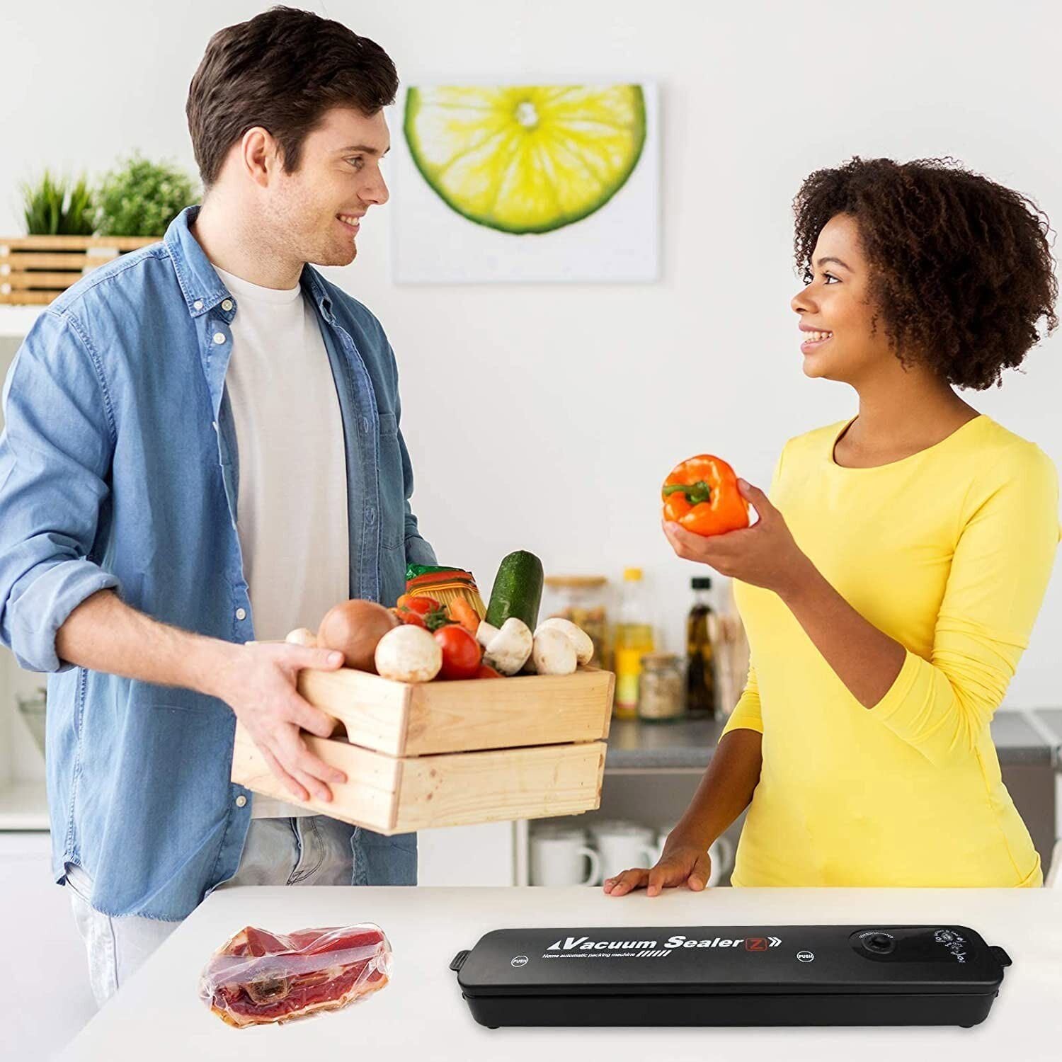 Electric Home Kitchen Food Saver Vacuum Bag Sealer Packing Machine image 4