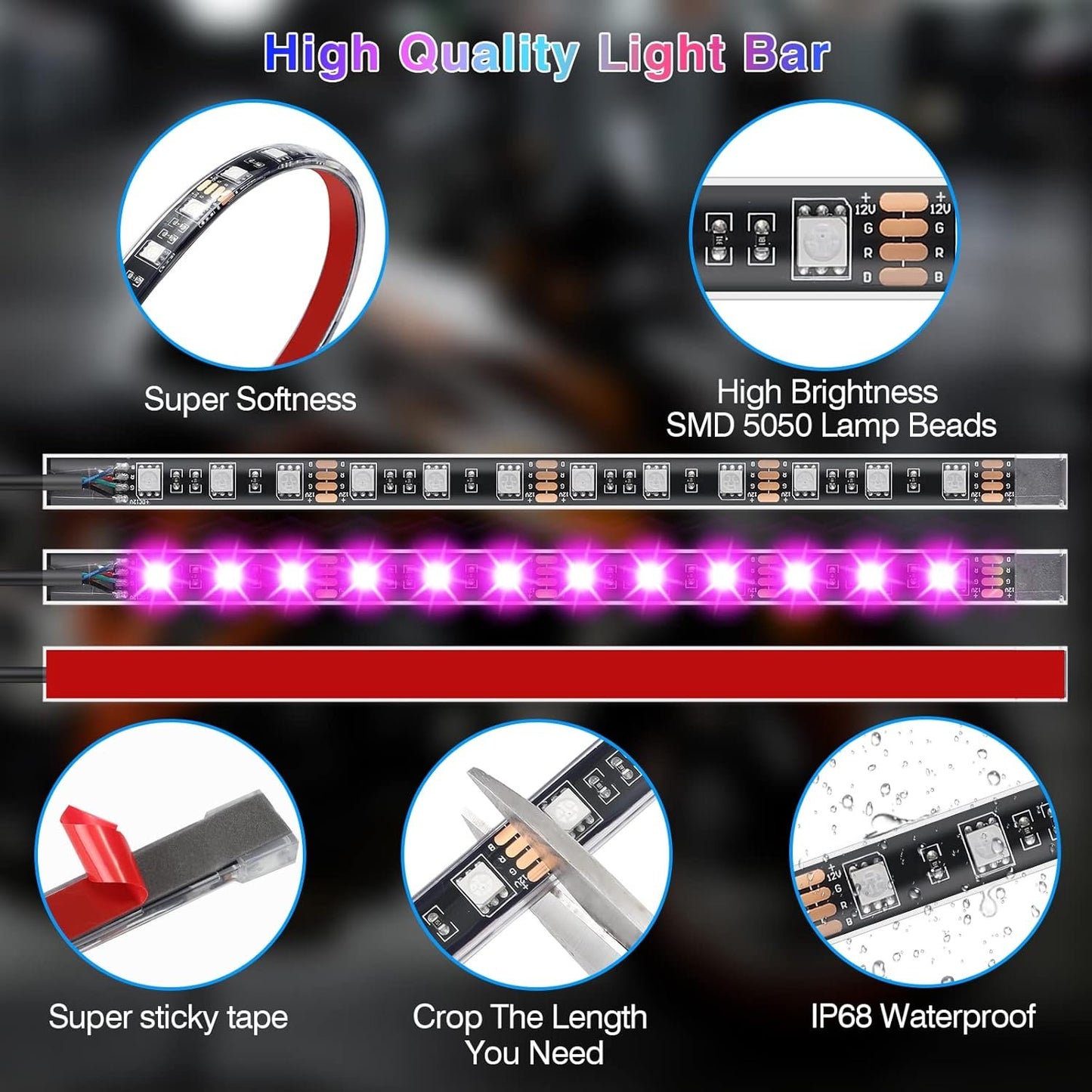 12pcs Motorcycle Led Light Kit With Brake Light Turn Signal image 4