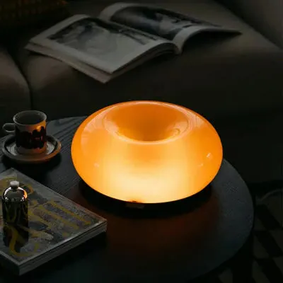 Donut Lamp – LED Dimmable Orange Table & Wall Lamp, Energy-Efficient Glass Light for Living Room, Bedroom, Dorm image 3
