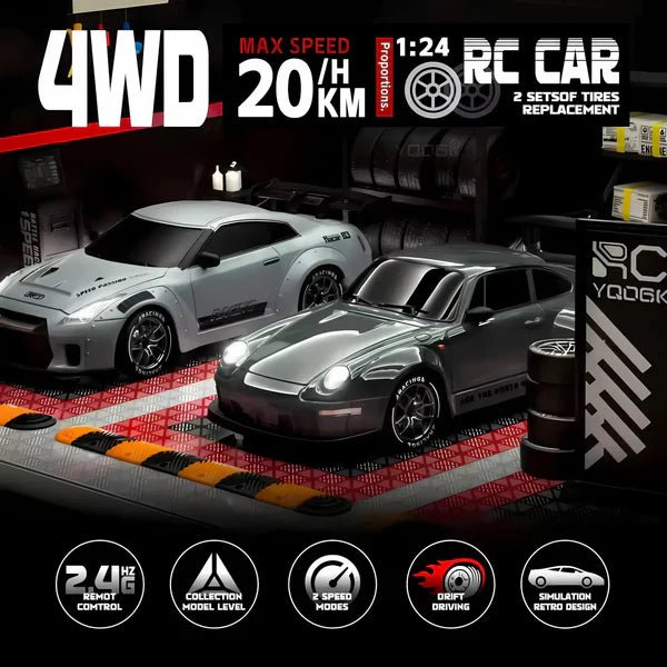 Retro Drift Master – 4WD RC Car with LED Lights image 2