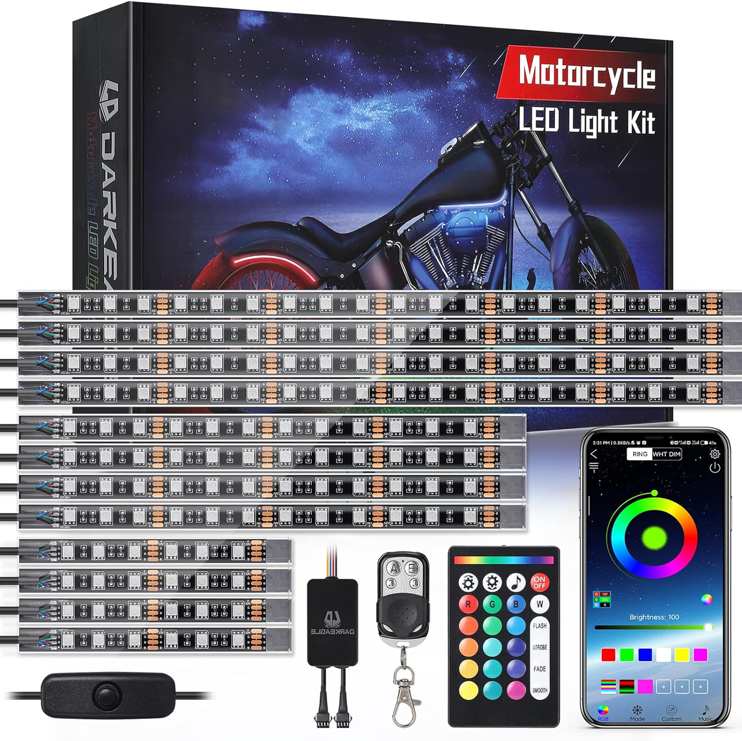 12pcs Motorcycle Led Light Kit With Brake Light Turn Signal image 0