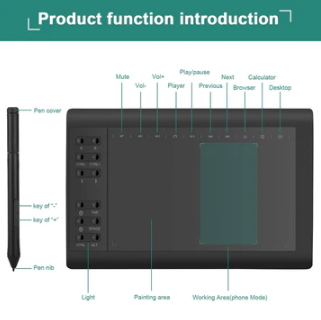 Graphic Tablet Drawing Pad Digital Pen image 1