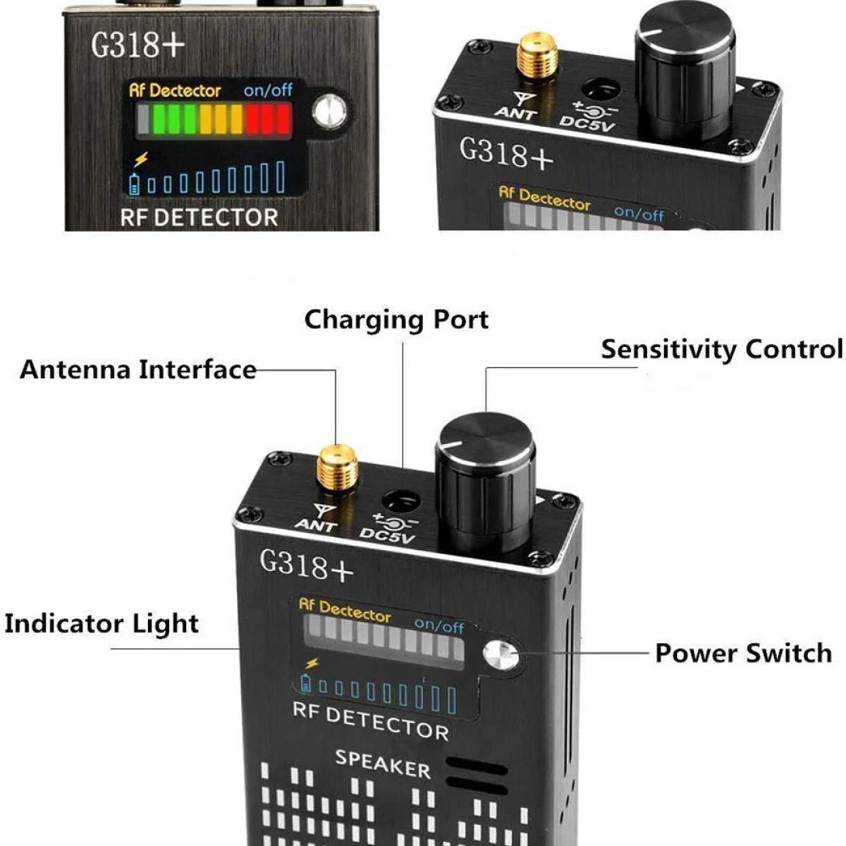 Spy Detector Device | RF Bug Detector, Hidden Camera & GPS Tracker Finder with Laser Lens - Anti-Spy Signal Protection image 4