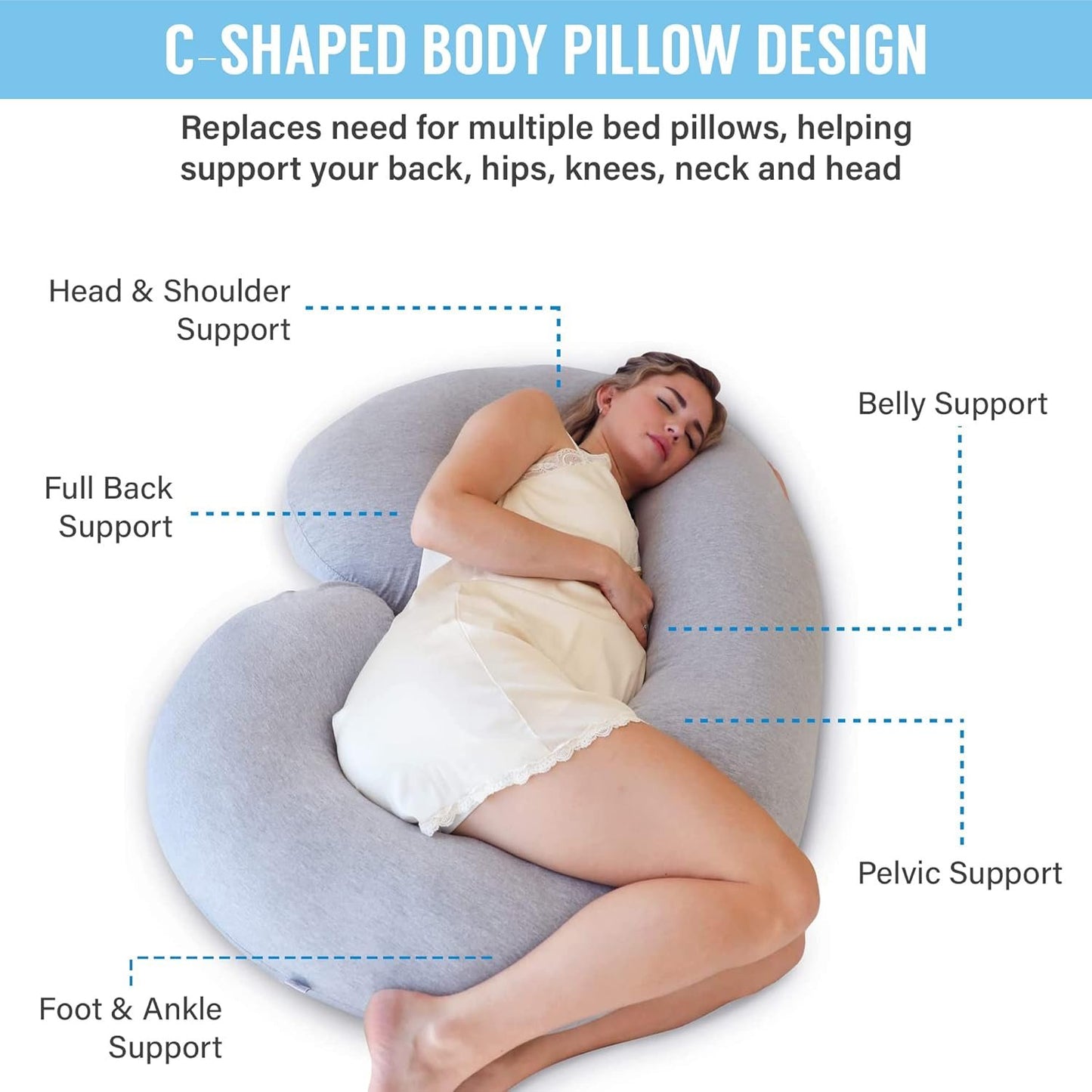C Shaped Full Body Pregnancy Pillow image 2