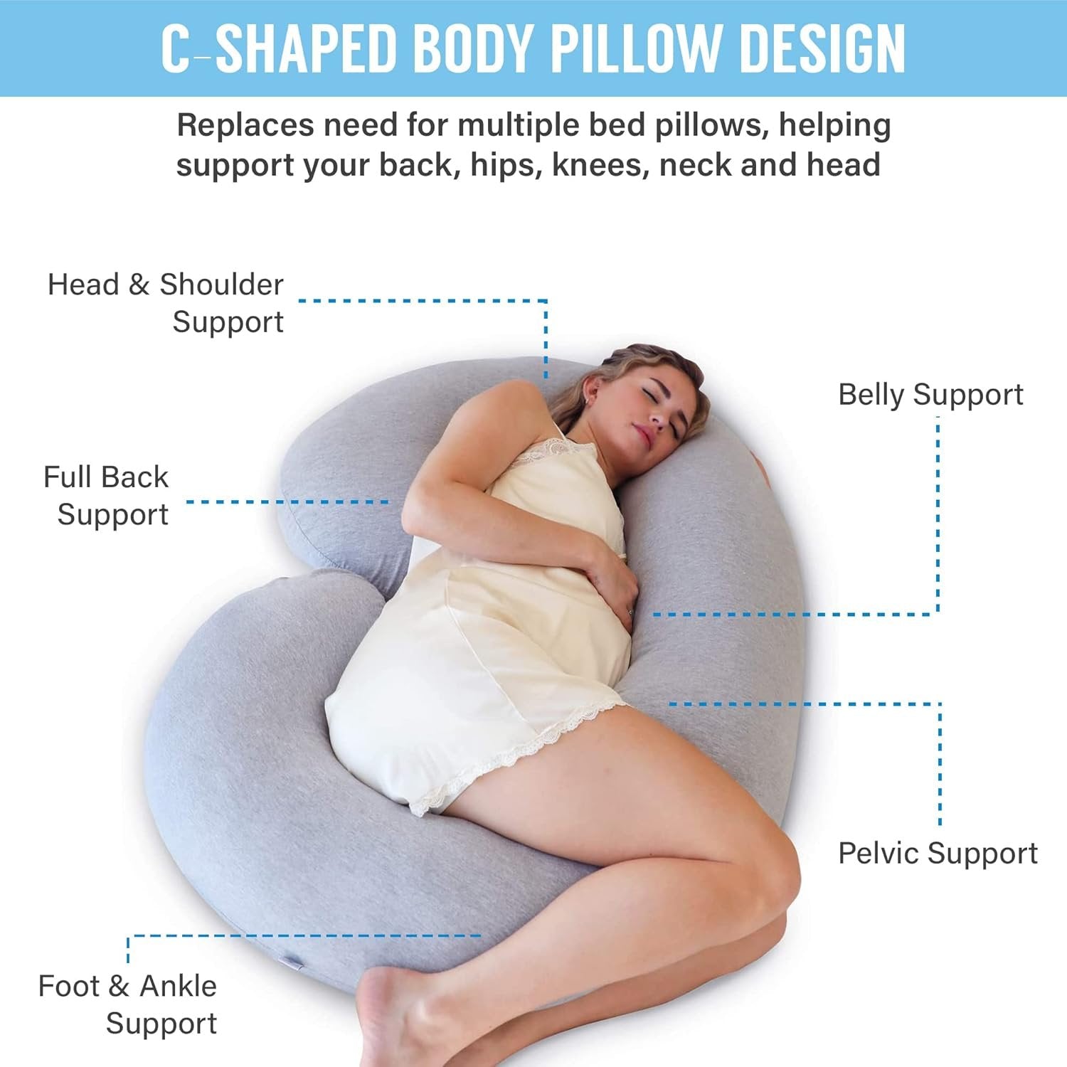 C Shaped Full Body Pregnancy Pillow image 2