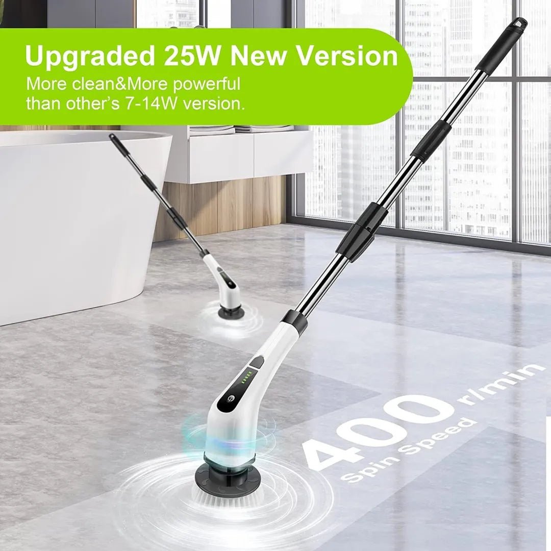 Electric Spin Power Scrubber Cordless Cleaning Brush Long Handle 7 Heads image 11
