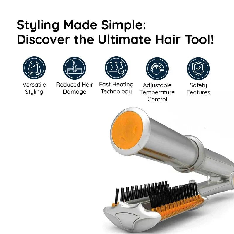 Professional 2 in 1 Rotating Iron Hair Brush image 2
