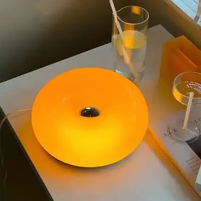 Donut Lamp – LED Dimmable Orange Table & Wall Lamp, Energy-Efficient Glass Light for Living Room, Bedroom, Dorm image 4
