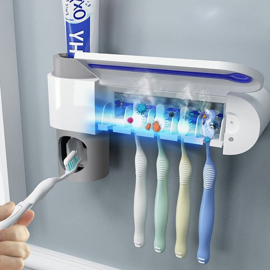 UV Light Toothbrush Sterilizer & ToothPaste Dispenser image 0