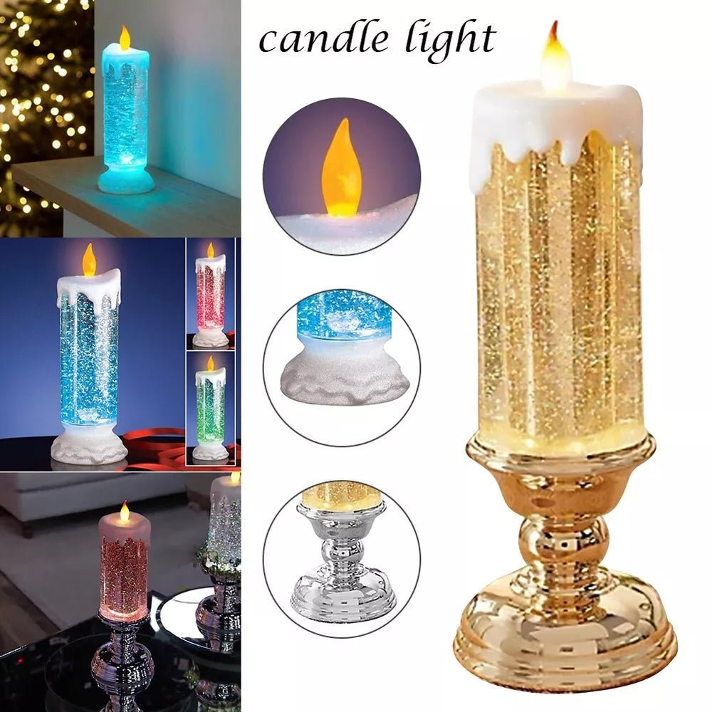 LED Christmas Candles Rechargeable With Glitter image 7