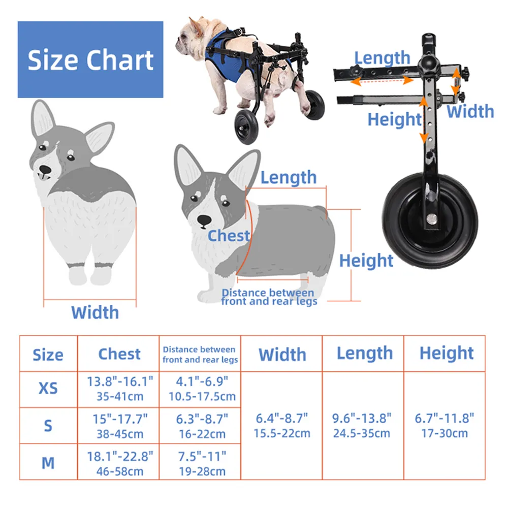 Dog Wheelchair Disability Dog Hind Legs Bracket Cat Dog Injured And Weak Rehabilitation Aid Car Adjustable Pet Walk Booster image 6