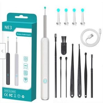 Wireless Earwax Remover Otoscope Tool - Ear Wax Removal Tool with Camera Ear Endoscope 1080P Kit for iPhone iPad Android - White image