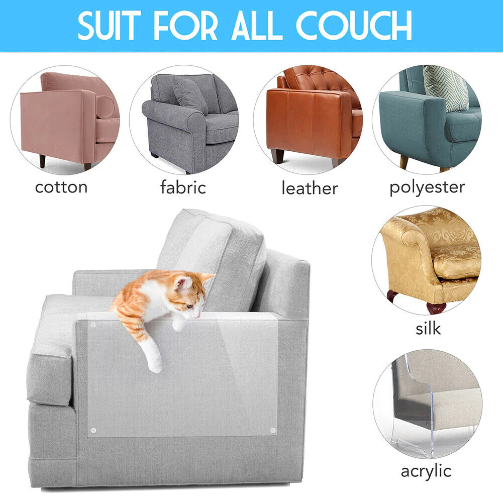 8PC Cat Scratch Furniture Protector Guards Anti-Scratch Couch Protector Pads image 1