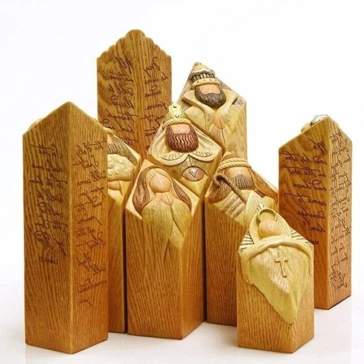 9pcs Heaven Nativity Tree Pillar Statues image 1