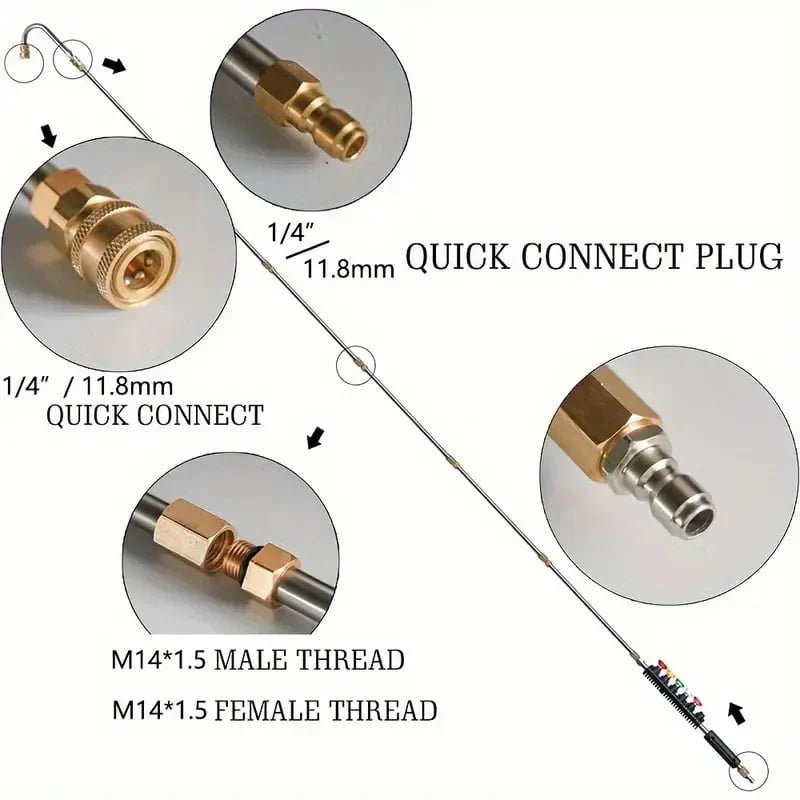 4000 PSI Telescoping High Pressure Washer Wand Set for Gutter & Roof Drainage & Walls Cleaning image 4