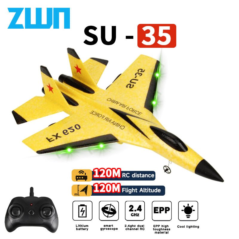 RC Plane SU35 2.4G With LED Lights Aircraft Remote Control Flying Model Glider Airplane SU57 image 4