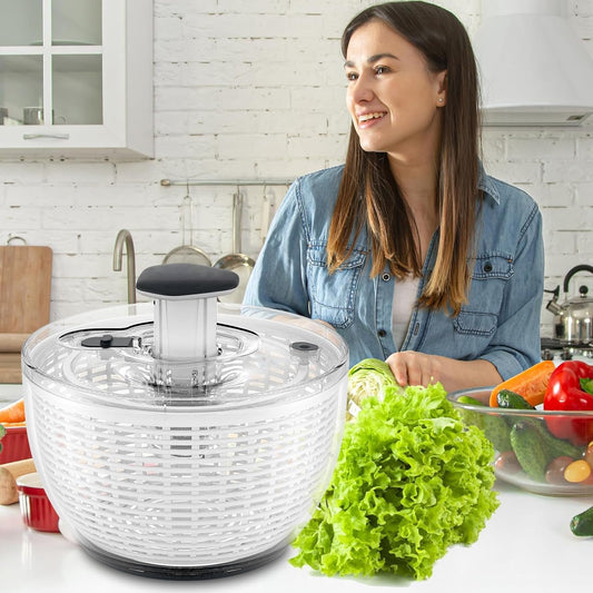 One-Handed Large Lettuce Salad Spinner image 0