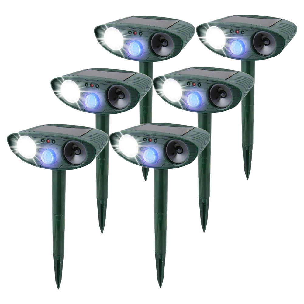Ultrasonic Rabbit Repeller – Solar Powered and Flashing Light – Get Rid of Rabbits - 6 Pack image