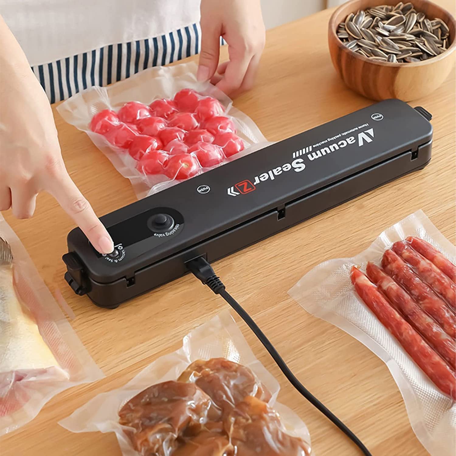 Electric Home Kitchen Food Saver Vacuum Bag Sealer Packing Machine image 1
