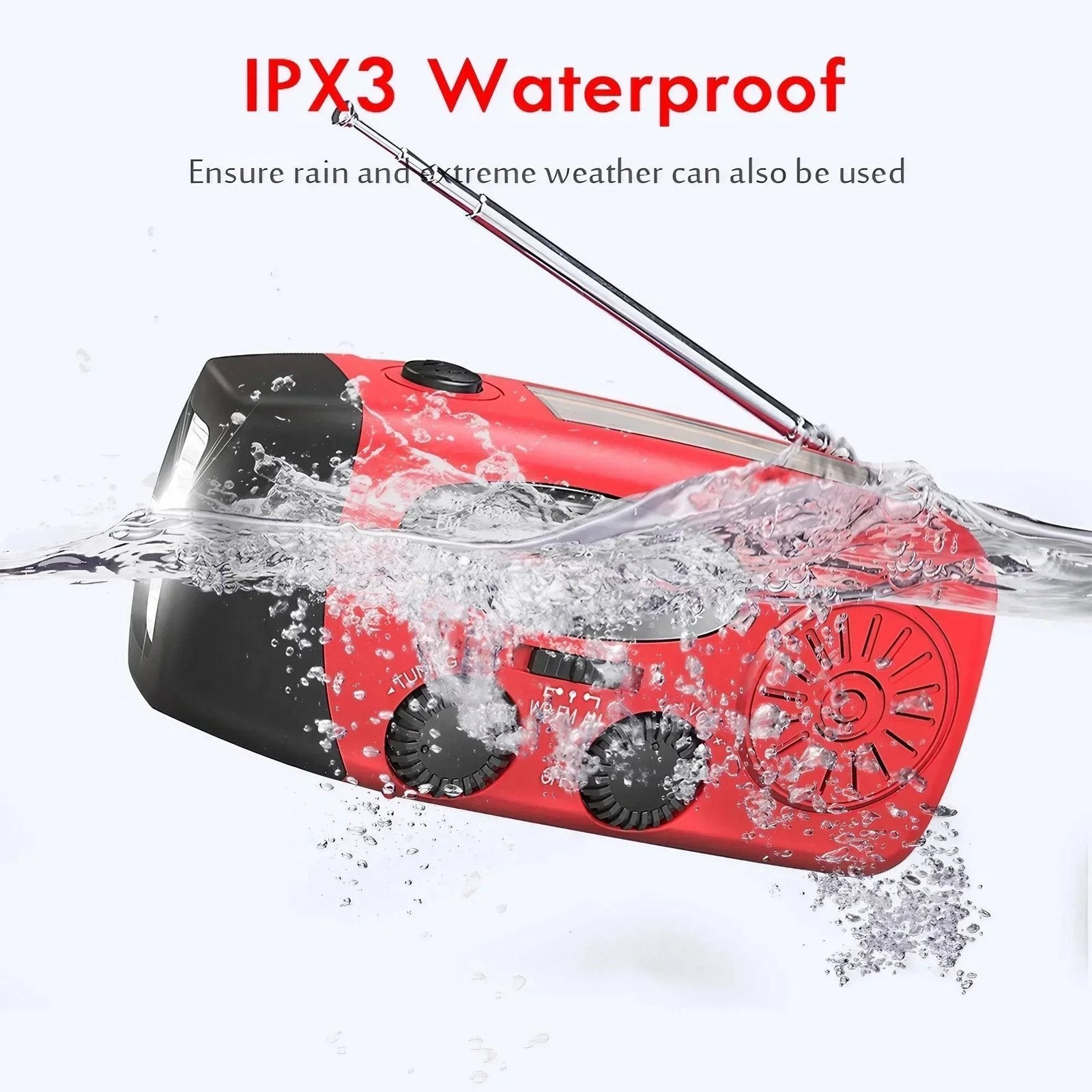 Multifunctional Hand Crank Emergency Radio with Power Bank & Flashlight image 3
