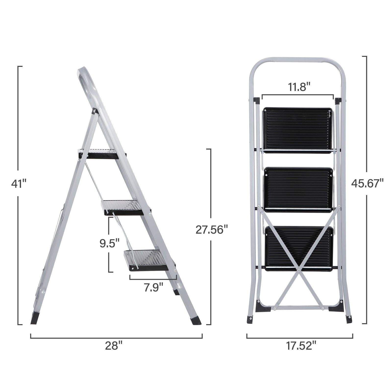 Foldable Step Stool Sturdy Steel Ladder For Adults image 4
