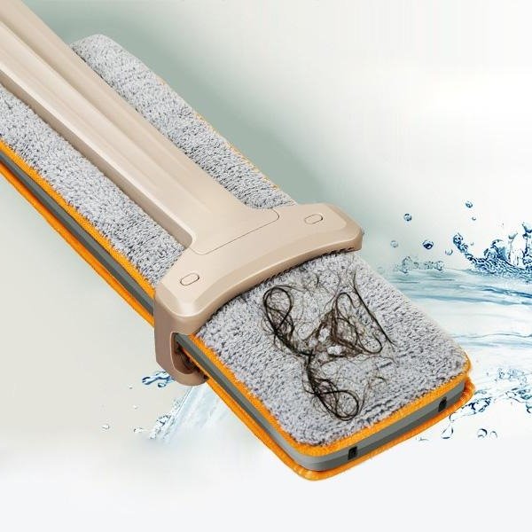 Self-Wringing Double-Sided Flat Microfiber Mop & Broom With 360 degree Spin image 1