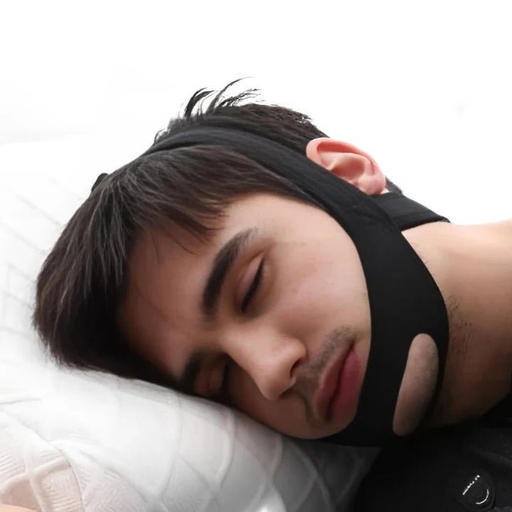 Full Head Chin Strap for Snoring Relief | Sleep Apnea Support - Comfortable - Night Use - Black image