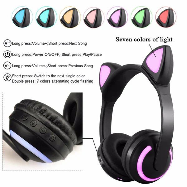 Cat Glowing Bluetooth Headphones image 1