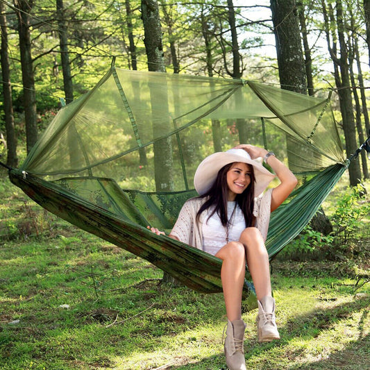 Portable Two Person Outdoor Traveler Camping Hammock Tent With Canopy image 0