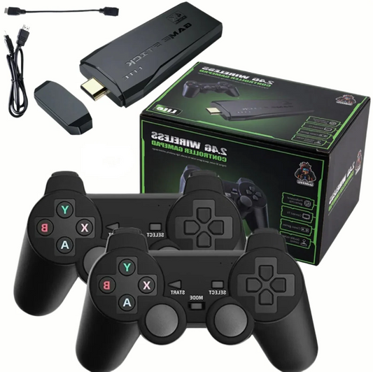 HDMI 4K TV Game Stick Console | 64GB with 20,000+ Retro Games & 2 Wireless Gamepads image 0