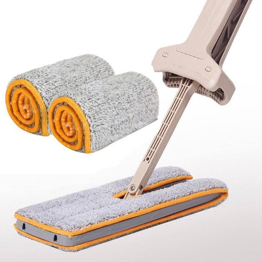 Self-Wringing Double-Sided Flat Microfiber Mop & Broom With 360 degree Spin image 0