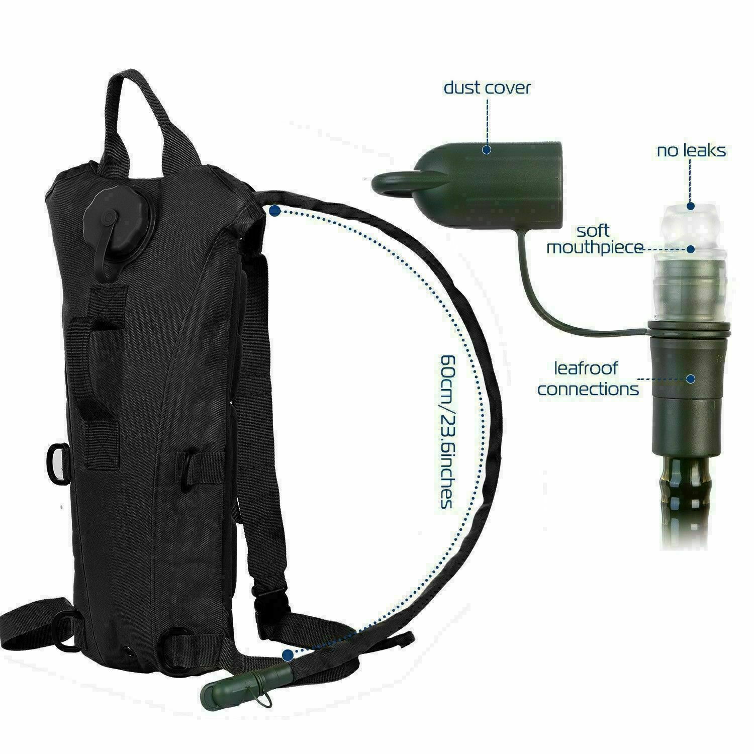 Hydration Backpack 3L Water Bladder Bag Hiking Camping image 13