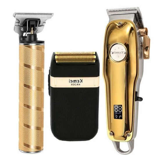 Professional Hair Clippers for men gold Set | Gold Hair Clippers Cordless image 0