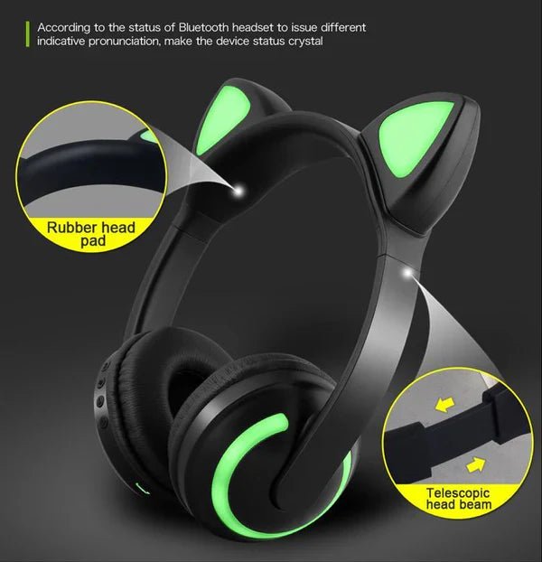 Cat Glowing Bluetooth Headphones image 3