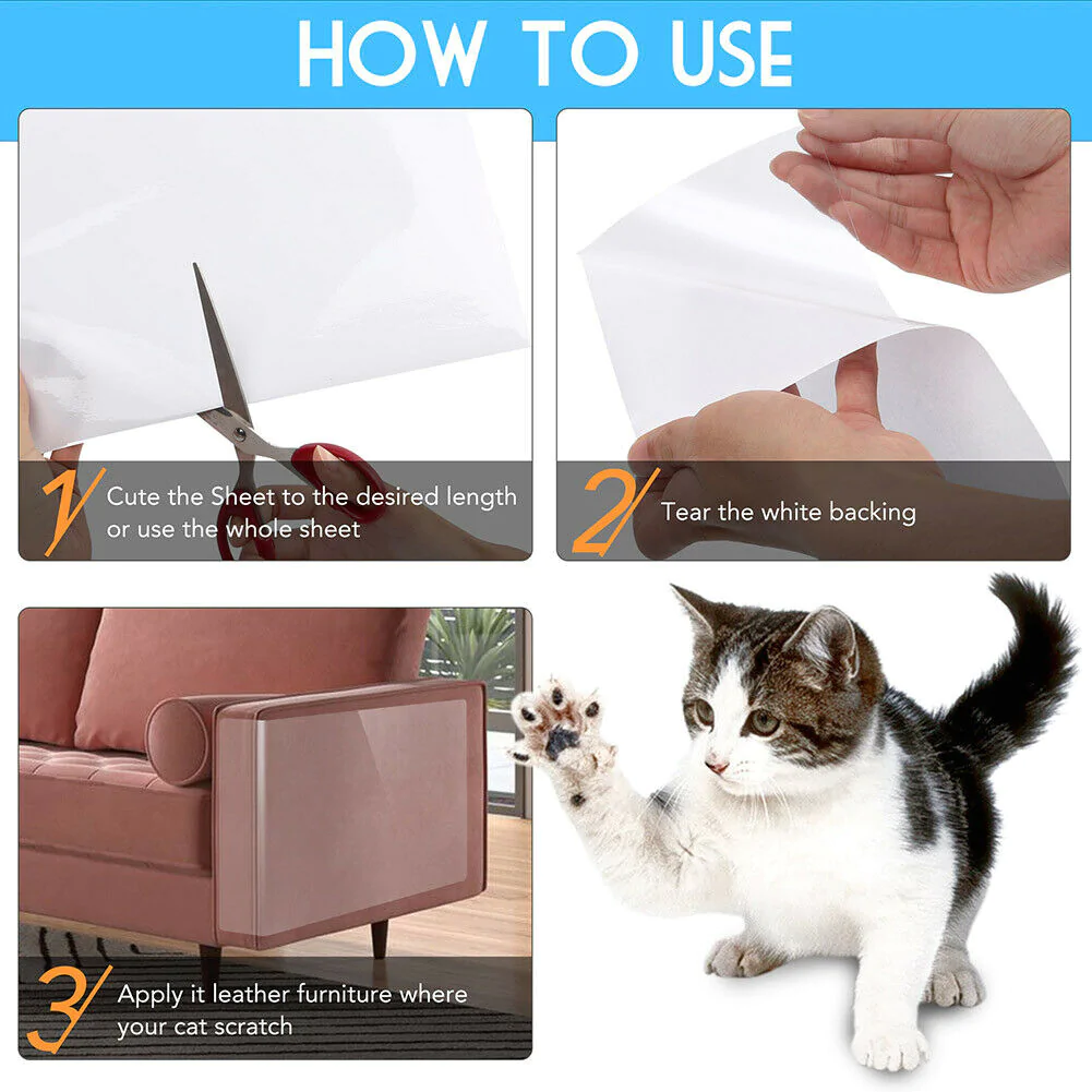 8PC Cat Scratch Furniture Protector Guards Anti-Scratch Couch Protector Pads image 7