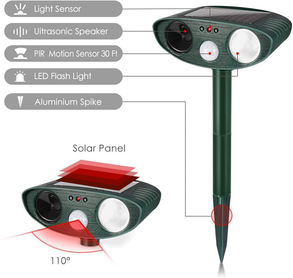 Ultrasonic Rabbit Repeller – Solar Powered and Flashing Light – Get Rid of Rabbits image 5
