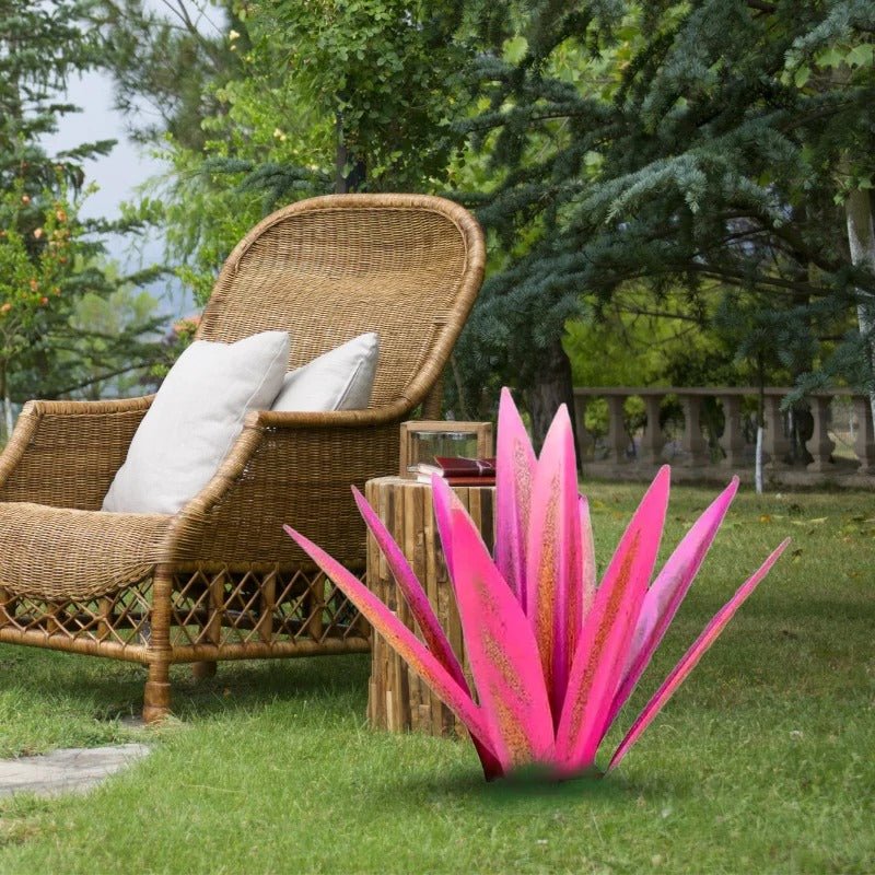 Agave Americana Metal Decorative Plant - Pink image