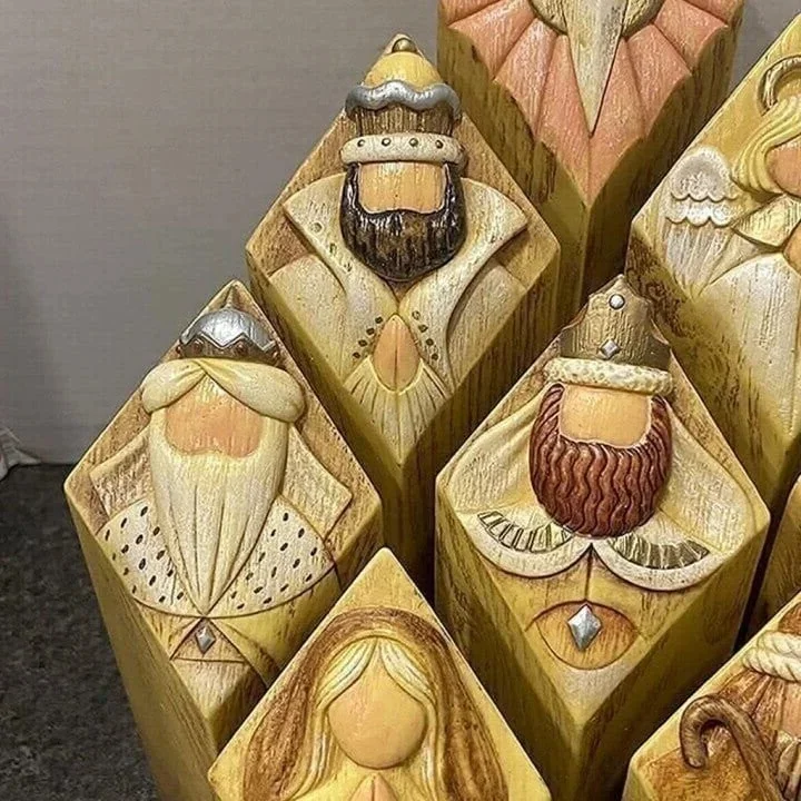 9pcs Heaven Nativity Tree Pillar Statues image 3